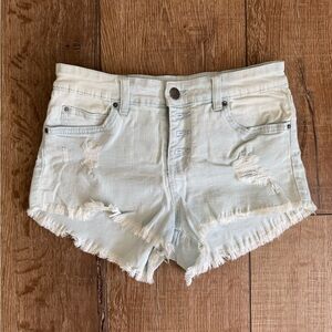 Billabong Frayed Light Blue Jean Shorts